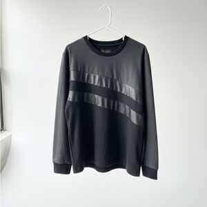 INC International Concepts Black and Gray Crew Neck Sweatshirt